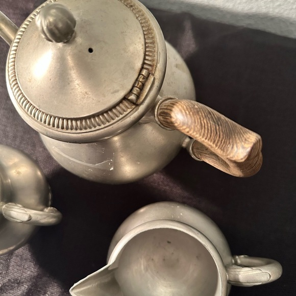 Royal Holland Pewter Daalderop KMD Tiel 3 Piece Tea Set - Vintage - Picture 6 of 11